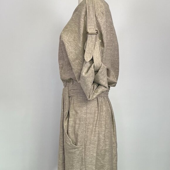 Lela Rose Wool Blend Bateau Neckline A-Line Sheath Knee Length Beige Dress XS - Picture 2 of 9